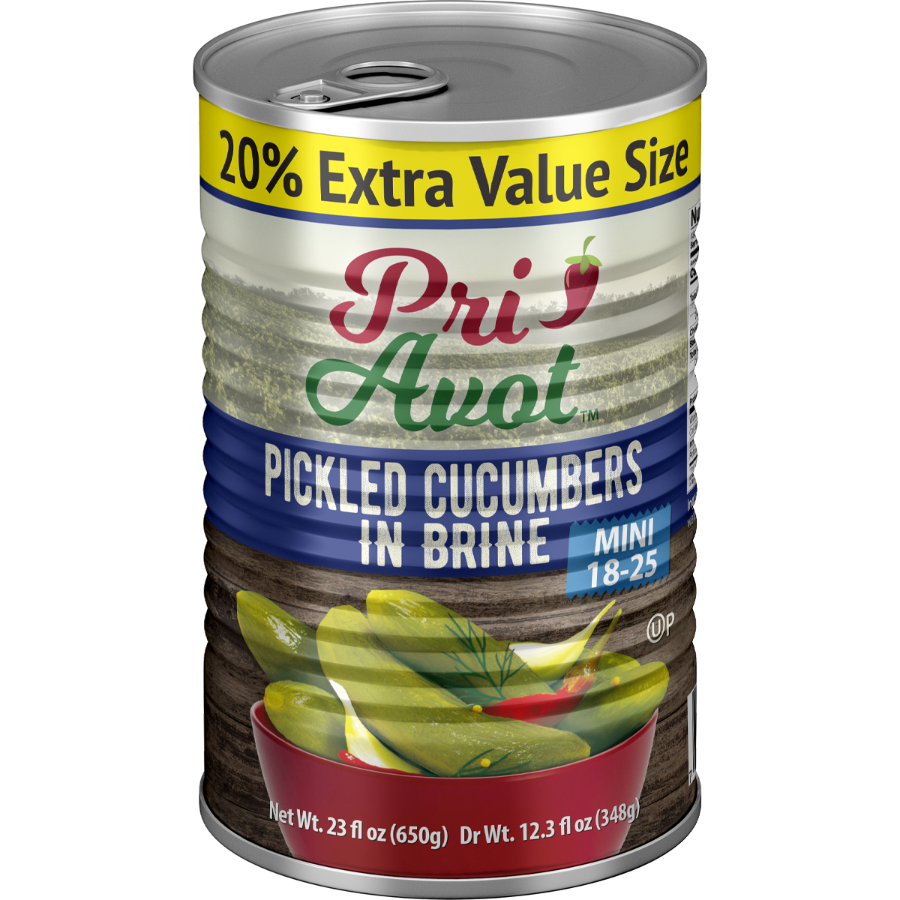 Cucumber Pickles | 18-25 Brine | 23 oz | Pri-Avot