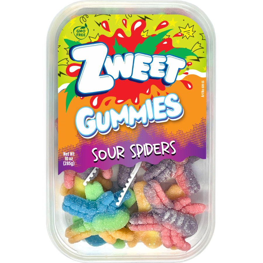 Sour Gummy Neon Spiders | Zweet | 10 oz