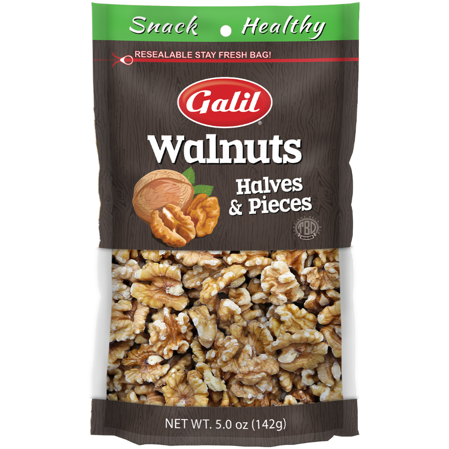 Walnuts | Raw Halves/Pieces | 5 oz | Galil