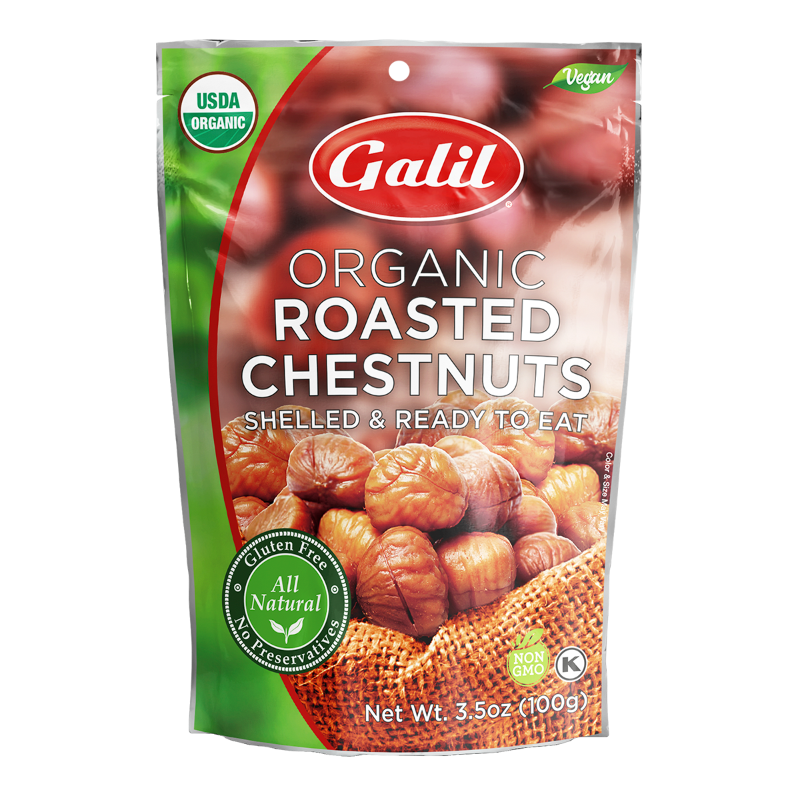 Organic Roasted Chestnuts | Peeled & Ready to Eat | 3.5 oz | Galil