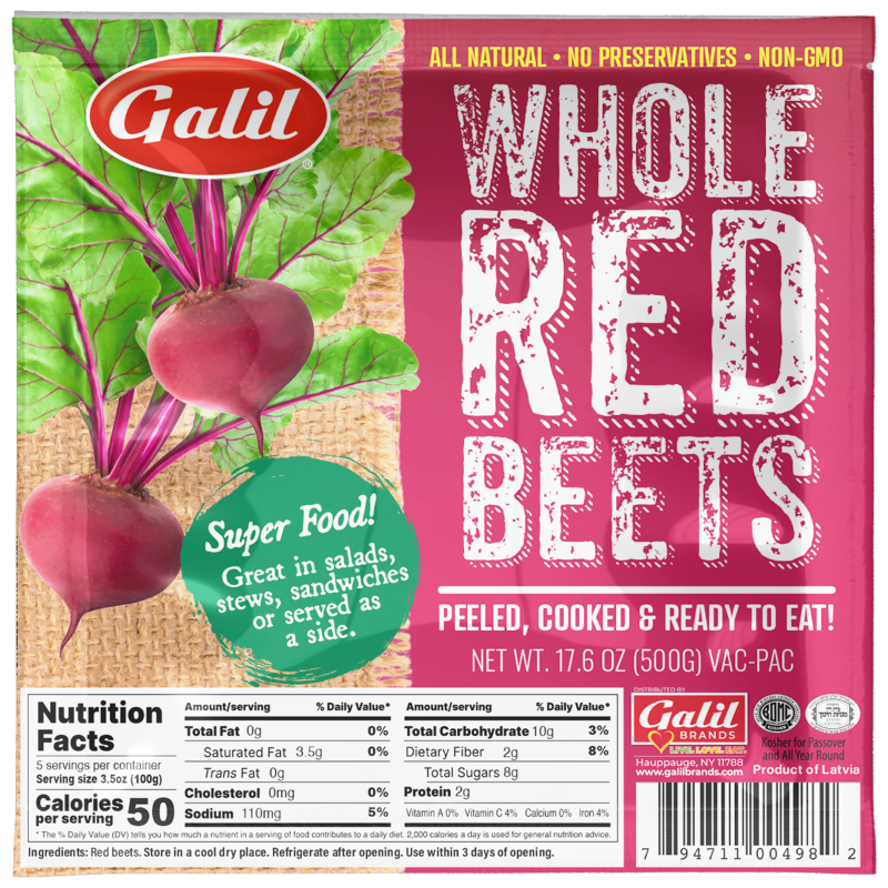 Whole Red Beets | Ready to Eat | 1.10 lb | Galil