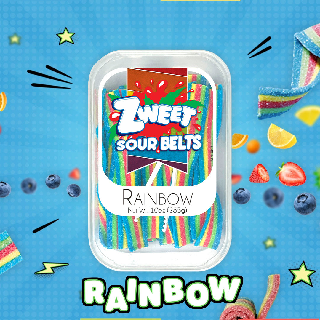 Sour Rainbow Belts  | Zweet | 10 oz