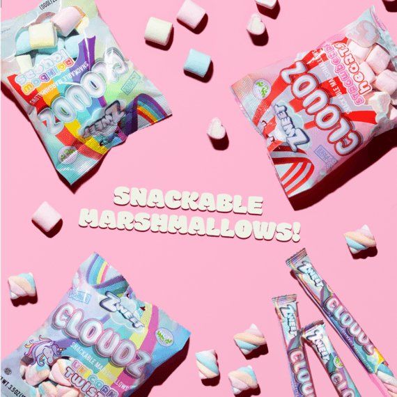 Cloudz Snackable Marshmallows Rainbow Layers | 3.5 oz | Zweet - ShopGalil