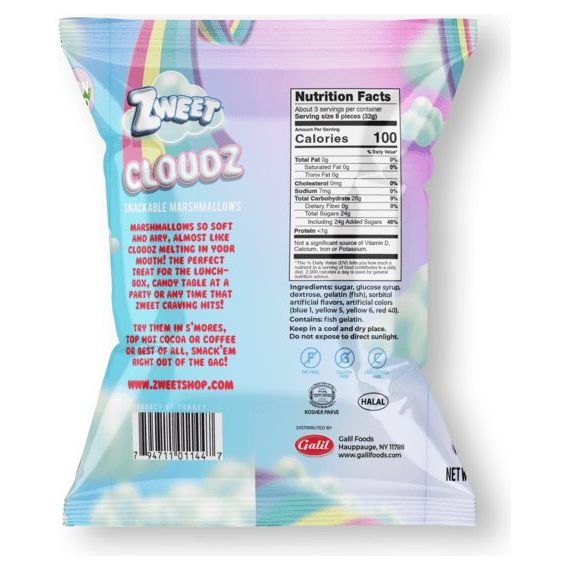 Cloudz Snackable Marshmallows Unicorn Twists | 3.5 oz | Zweet - ShopGalil