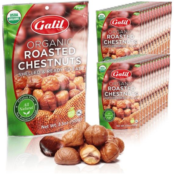 Organic Roasted Chestnuts | Peeled & Ready to Eat | 3.5 oz | Galil - ShopGalil