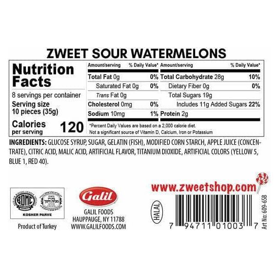 Sour Gummy Watermelon Slices | Zweet | 10 oz - ShopGalil