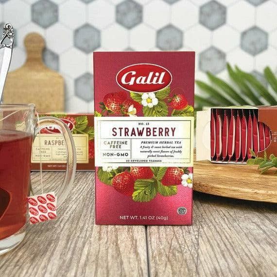 Strawberry Herbal Tea | 20' Tea Bags | 1.41 oz | Galil - ShopGalil