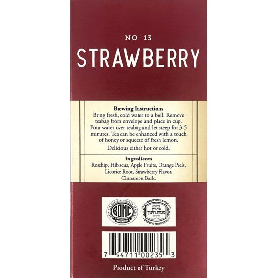 Strawberry Herbal Tea | 20' Tea Bags | 1.41 oz | Galil - ShopGalil